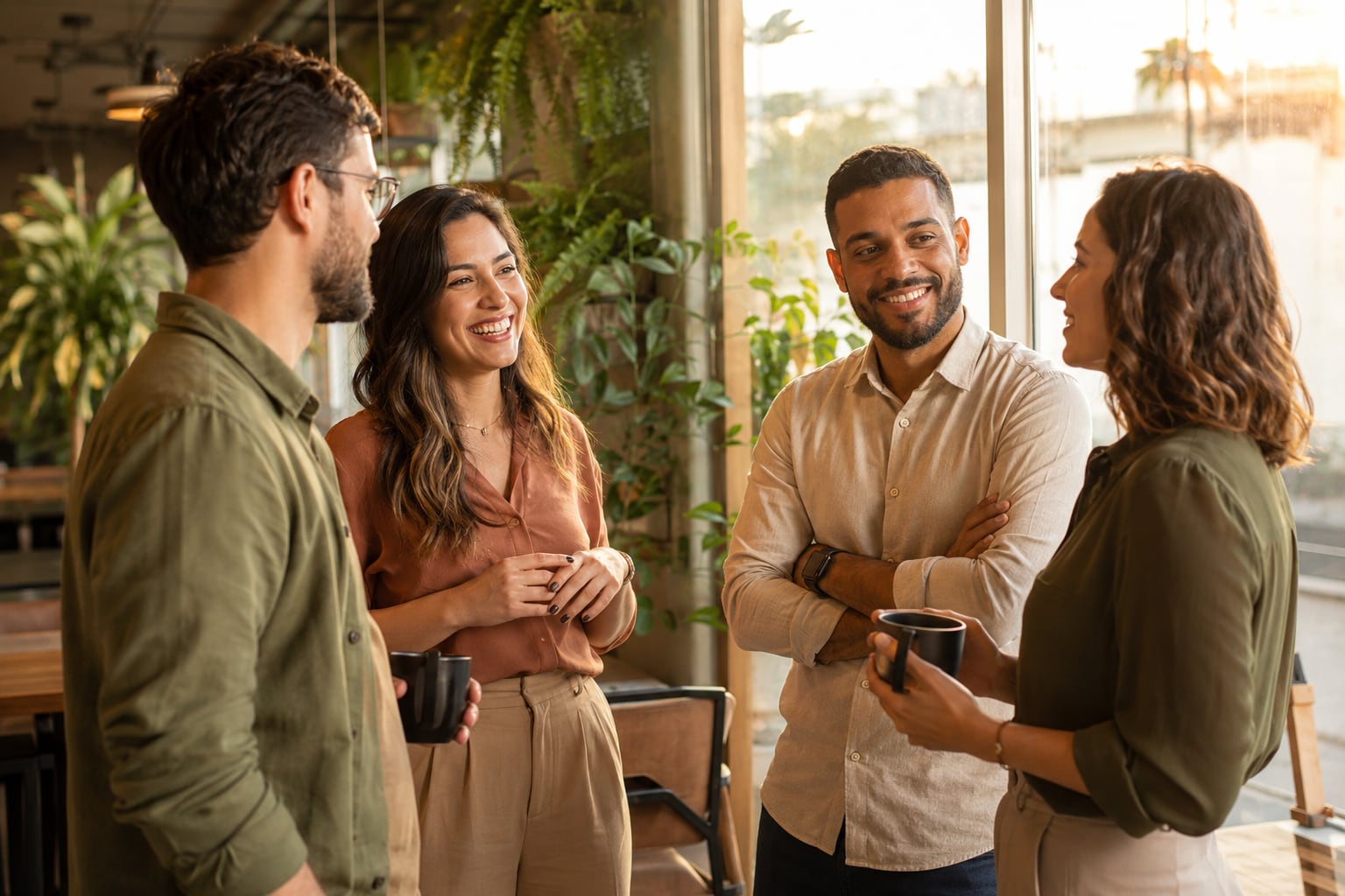 Equipe descontraída em ambiente de trabalho